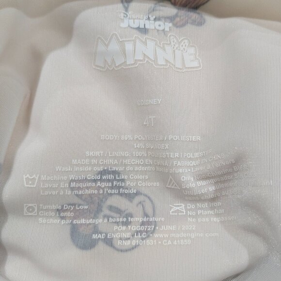 Disney Junior Minnie Mouse Girl's Tulle Dress Size 4T, Twirly Skirt, Long Sleeve - Picture 12 of 13